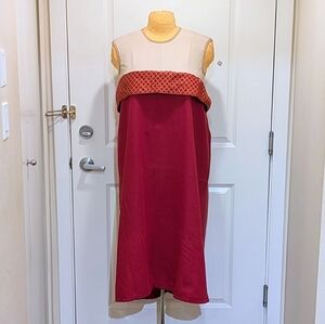 NWOT Beckwoman XXL Red Multi-Way Thai Cotton Drawstring Top Dress or Skirt